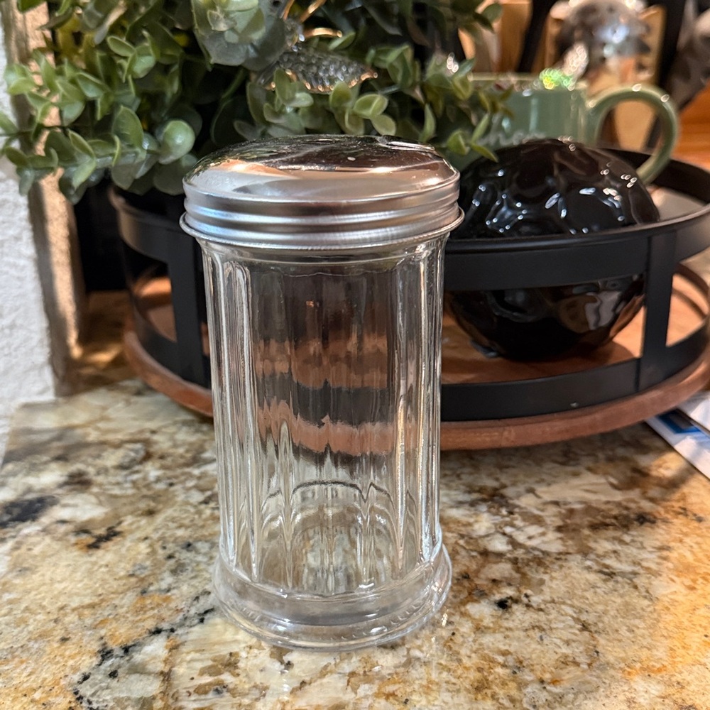 Vintage Westinghouse Gemco Sugar Pourer Dispenser Glass Jar Silver Top MCM